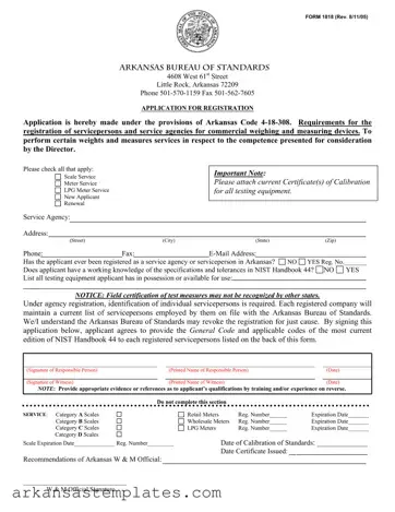Blank Arkansas 1818 Form