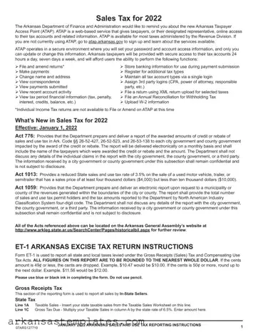Blank Arkansas Et 1 Form